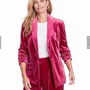 INC International Concepts Fuchsia Velvet Blazer